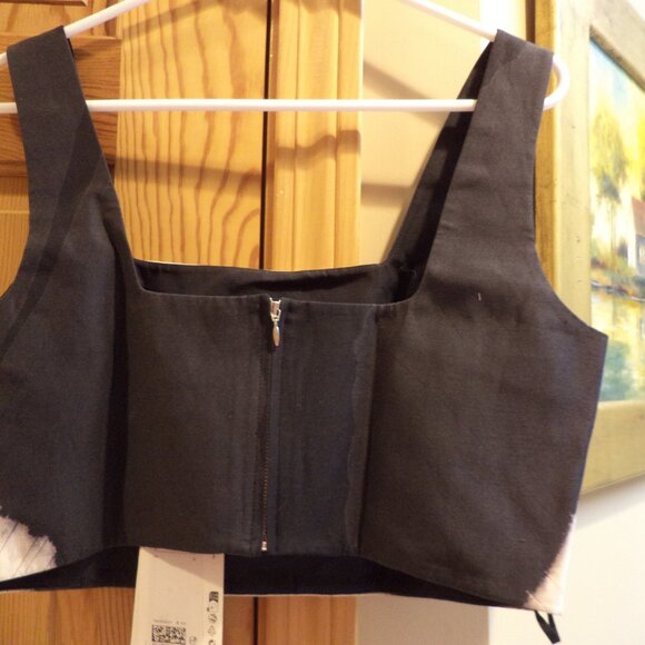 COS Bralette Mid-Drift Great Colors - Linen/Lyocell Zip Back - Size 12 NWT $120 - Picture 6 of 8